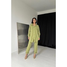 Tiana Yeşil Gömlek ve Çıtçıtlı Pantolon Takım