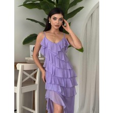 Tiana Ples Yırtmaç Detaylı Elbise