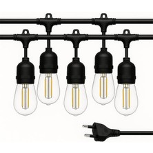 Ledx KB00001 5'li E27 Duy Sıralı 5 Metre Lamba Kablosu (5 Adet Duy Içerir)
