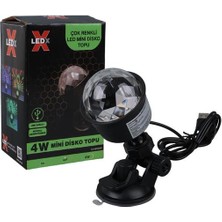 Ledx AL-KX-6889 Projeksiyon Atmosferli Usbli 4 Watt Şarjlı Sihirli Rgb LED Disko Topu