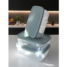 Saklama Kabı 3'lü - 3 x 2 Lt - 5 Pp - Yüksek Kalite Plastik Kap - Kapaklı Saklama Kabı