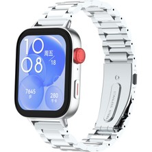Redmud Teknoloji Huawei Watch Fit 4 Ile Uyumlu Paslanmaz Çelik Kordon Ayarlanabilir Metal Kayış + Ayarlama Aparatı