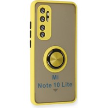 Xiaomi Mi Note 10 Lite Kılıf Montreal Yüzüklü Silikon Kapak - Sarı - PHN9766-7810