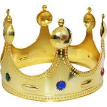 Bfs   Plastik Kral Tacı Altın Renk Çocuk Boy