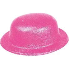 Bfs   Pembe Renk Simli Melon Yuvarlak Parti Şapkası 24X26 cm