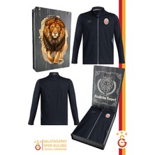 Galatasaray Orijinal Lisanslı Tam Fermuarlı Dik Yaka Siyah Antrenman Sweat Ahşap Kutulu
