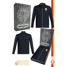 Galatasaray Orijinal Lisanslı Tam Fermuarlı Dik Yaka Siyah Antrenman Sweat Hediyelik Ahşap Kutulu