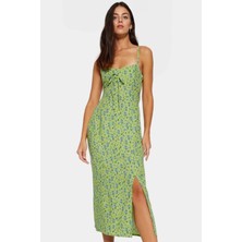 Şık Çiçekli Viskoz Midi Elbise A Line Kesimle Rahatlık ve Stil Rahat Yüksek Kalite