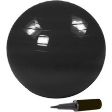 55 cm Siyah 140 cm - 159 cm Boy Aralığında Olanlar Için Uygun Pilates Topu  + Çift Yönlü El Pompası