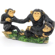 Polyester 3 Maymun Biblo Dekoratif Hediyelik