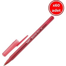Bıc Round Stic Tükenmez Kalem, 60 Adet, Kırmızı, 1.0 Mm, Yağ Bazlı