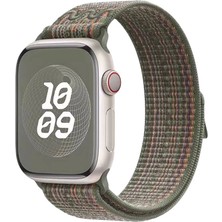 Apple Watch 10 46MM Naylon Hasır Kordon Çok Renkli Tasarım ve Güvenli Yapıştırmalı Ayarlama