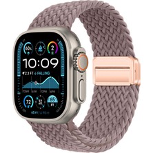 Apple Watch Ultra / Ultra2 49MM Için Ipeksi Dokunuş Saat Kordonu Hasır Örgülü Şık ve Sportif Kordon