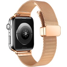 Apple Watch 2/3/4/5/6/7/8/9/se/ultra/ultra 2 Seri 42MM 44MM 45MM 49MM Için Oto Klipsli Metal Kordon