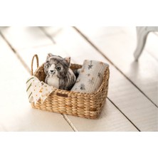Atandu Home %100 El Yapımı Doğal Hasır Kulplu Dikdörtgen Sepet | 31X23X14 cm | Çok Amaçlı Organizer & Hediye Sepeti