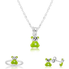 Gümüş Yeşil Ayıcık Çocuk Set
