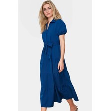 Maxi Dokuma Elbise Nefes Alan Terrycotton Kumaş Skater Kesim Yüksek Kalite Şık Görünüm