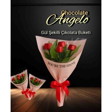 Angelo Chocolate Gül Şekilli Beşli Çikolata Buketi