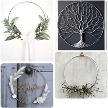 Hobby Craft | 10 Adet | 38 cm | 3,7 mm | Galvaniz Metal Makrome Halka | Duvar Süsü, Abajur