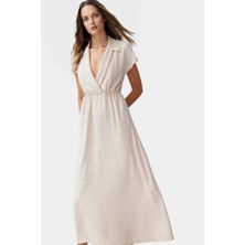 A Line Kruvaze Yaka Kısa Kollu Aerobin Elbise Şıklık ve Konfor Bir Arada Seçkin Malzeme