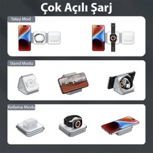 Ally 3 In1 Iphone Airpods Iwatch Kablosuz Şarj Manyetik Katlanabilir Şarj Istas - TKNAL7203-36