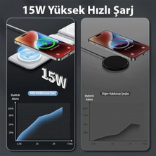 Ally 3 In1 Iphone Airpods Iwatch Kablosuz Şarj Manyetik Katlanabilir Şarj Istas - TKNAL7203-36