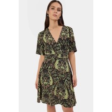 Yazlık Mini Elbise Dokuma Viskoz Kumaş A Line Belden Özenle Seçilmiş Rahat ve Şık