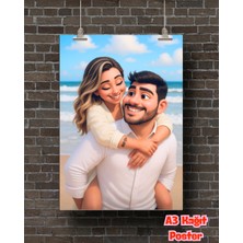3D Animasyon Pixar Tarzı Karikatür Poster, Aile Veya Kişiye Özel Kağıt Baskı Karikatür Portre Poster