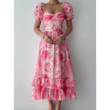 Tiana Şifon Kumaş Dijital Desen Baskılı Elbise