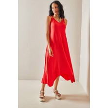 Tiana Kadın Omuz Askılı Toka Detay Maxi Boy Elbise