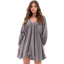 Tiana 6327 Elbise-Gri