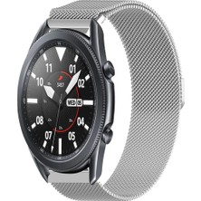 Samsung Galaxy Watch 3 45MM Uyumlu Kordon Hasır Metal Örgü Mıknatıslı Kayış