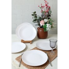 Keramika Beyaz Ege Servis Tabağı 26 cm 6 Adet 006