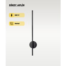 AC Aydınlatma 12W 80 cm Siyah Dikey Aplik - Gün Işığı (4200K)