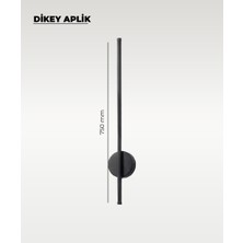 AC Aydınlatma 12W 80 cm Siyah Dikey Aplik - Gün Işığı (4200K)