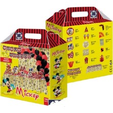 Mickey Mouse Partisi 100 Parça Seti - Konsept, Parti Malzemesi - 1 Yaş -Doğum Günü
