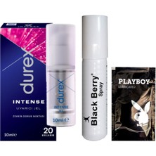 Durex Intense Kadın Uyarıcılı Jel + Black Berry Geciktiricisprey + Hediye