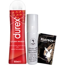Durex Çilek Hazzı 50 ml Jel + STUD100 Geciktiricisprey + Hediye