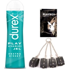 Durex Play Ekstra Hisset  Uyarıcılı Jel 50 ml + Siyah Deri El ve Ayak Kelepçesi + Hediye