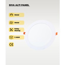 AC Aydınlatma 18W Sıva Altı Yuvarlak Slim LED Panel Sarı Işık - 2 Adet