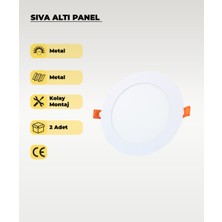 AC Aydınlatma 9W Sıva Altı Yuvarlak Slim LED Panel Beyaz Işık 2 Adet