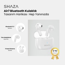 Shaza Air7 Gürültü Azaltma Enc 4 Mikrofonlu Bluetooth 5.3 Tws Kulaklık Beyaz