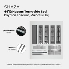 Shaza 44 Parça Hassas Tornavida Seti – Mıknatıslı Alüminyum Kasa Telefon, Pc vb. Tamir Seti