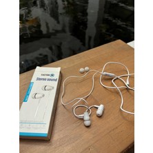 Factor-M Fm­03 Kulakiçi Mikrofonlu Kablolu Kulaklık Beyaz (FM­FM03KB)