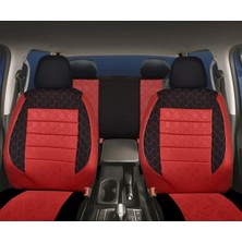 Nissan Note Uyumlu Kırmızı Oto Koltuk Kılıfı (Tam Takım Ön Arka Araç Koltuk Kılıfı)