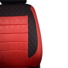 Opel Corsa Edition Uyumlu Kırmızı Oto Koltuk Kılıfı (Tam Takım Ön Arka Araç Koltuk Kılıfı)