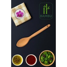 1 Adet 23 cm Doğal Bambu Ahşap Kaşık –küçük Boy, Ergonomik, Çizmez