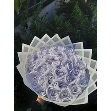 30 Lu LED Işıklı Solmayan Gül Buketi Beyaz Gül Dışı Beyaz