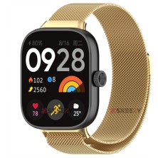 Sneezy Redmi Watch 5 Uyumlu Woven Wire Tasarım Metal Hasır Kordon