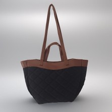 Minel Fashion Siyah Kapitone Kadın El ve Omuz Çanta